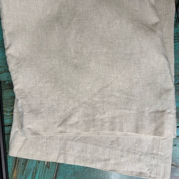 Sandro Sportswear Tan 100% Linen Wide Leg Pants Rope Belt Size 10 Nautical - Picture 5 of 16